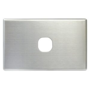TradeSave Switch Cover Plate, 1 Gang, Brushed Steel, Suits Slim Series - TSESW1S/BSC