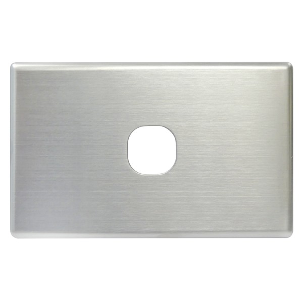 TradeSave Switch Cover Plate, 1 Gang, Brushed Steel, Suits Slim Series - TSESW1S/BSC