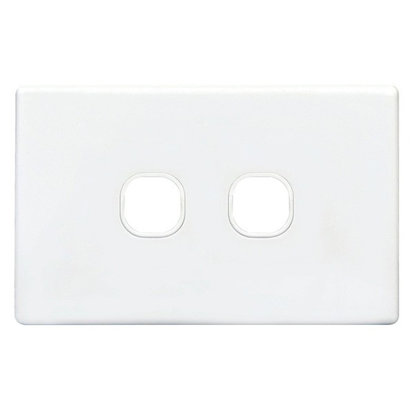 TradeSave Switch Plate Only, No Mechs, 2 Gang with Cover - TSESW2/P
