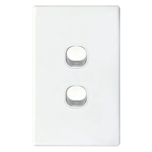 TradeSave Switch Slim, Vertical, 2 Gang, 16A, Two Way - TSESW2S/V