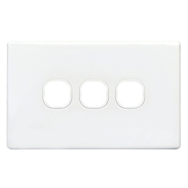 TradeSave Switch Plate Only, No Mechs, 3 Gang with Cover - TSESW3/P