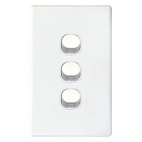 TradeSave Switch Slim, Vertical, 3 Gang, 16A, Two Way - TSESW3S/V