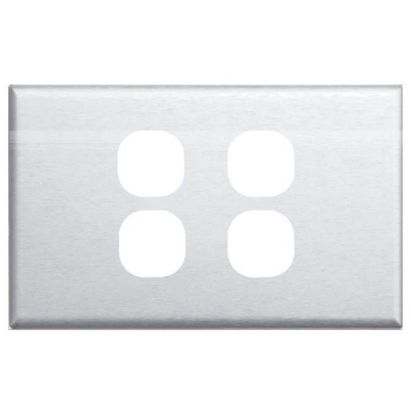 TradeSave Switch Cover Plate, 4 Gang, Stainless Steel - TSESW4/SC