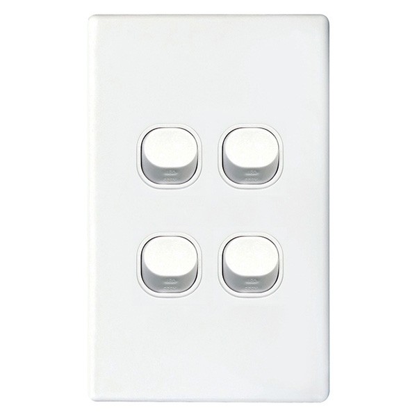 TradeSave Switch, 16A, Two Way, 4 Gang, Vertical - TSESW4/V
