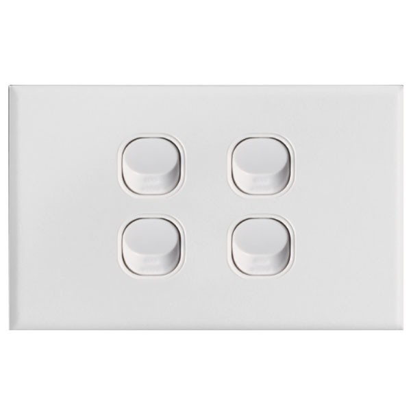 TradeSave Switch Slim, Horizontal, 4 Gang, 16A, Two Way - TSESW4S