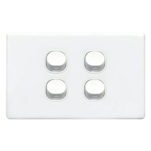 TradeSave Switch Slim, Plate Only, No Mechs, 4 Gang with Cover - TSESW4S/P