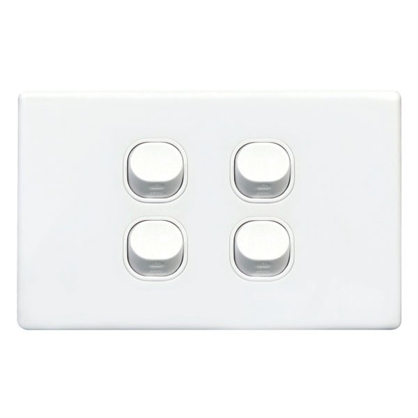TradeSave Switch Slim, Plate Only, No Mechs, 4 Gang with Cover - TSESW4S/P