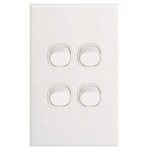TradeSave Switch Slim, Vertical, 4 Gang, 16A, Two Way - TSESW4S/V