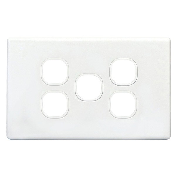 TradeSave Switch Plate Only, No Mechs, 5 Gang with Cover - TSESW5/P