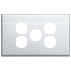 TradeSave Switch Cover Plate, 5 Gang, Stainless Steel - TSESW5/SC