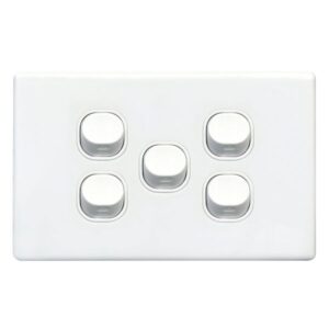 TradeSave Switch Slim, Plate Only, No Mechs, 5 Gang with Cover - TSESW5S/P