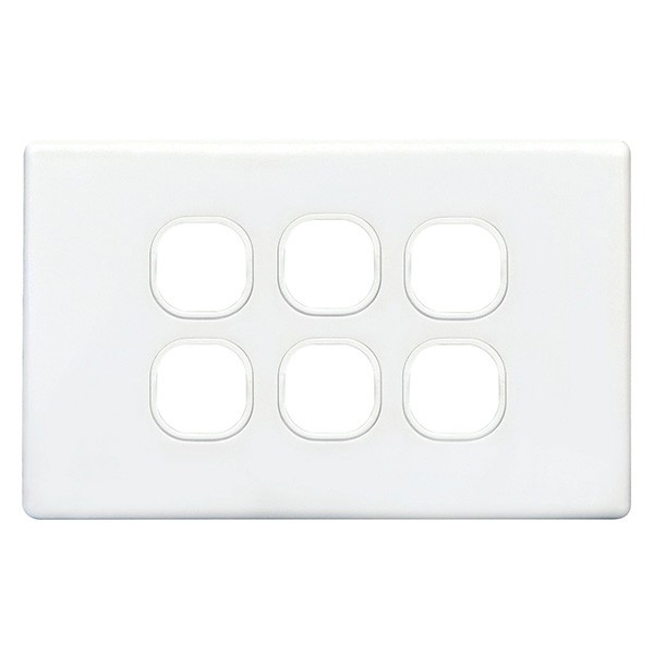 TradeSave Switch Plate Only, No Mechs, 6 Gang with Cover - TSESW6/P