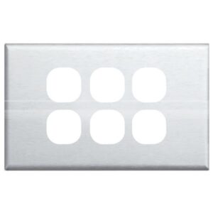 TradeSave Switch Cover Plate, 6 Gang, Stainless Steel - TSESW6/SC