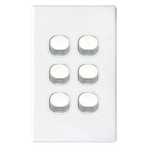 TradeSave Switch, 16A, Two Way, 6 Gang, Vertical - TSESW6/V