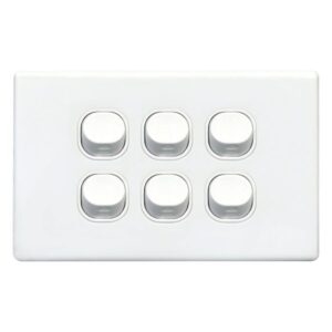 TradeSave Switch Slim, Horizontal, 6 Gang, 16A, Two Way - TSESW6S
