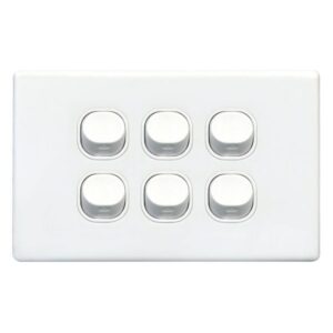 TradeSave Switch Slim, Plate Only, No Mechs, 6 Gang with Cover - TSESW6S/P
