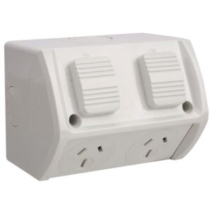 TradeSave Powerpoint, Double, IP53, Weatherproof - TSWPGPO2