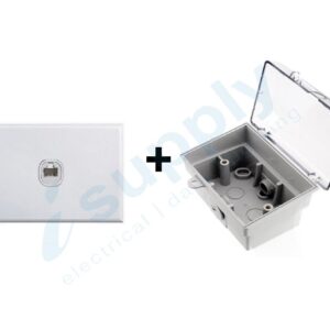 DEXTON Rj45 Data Outlet Point + Weatherproof Box Lock Clear Lid