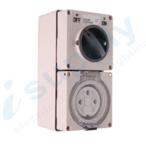 PULSET Single Phase 3 Round Pin Combo Switch & Socket 20A IP/CO3PH320R