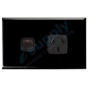 TRANSCO Single Power Point Double Pole 240 Volt 10 Amp BLACK