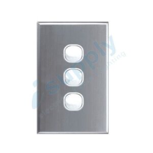 DEXTON 3 Gang Light Switch Slim range stainless steel cover DXWS2/SC