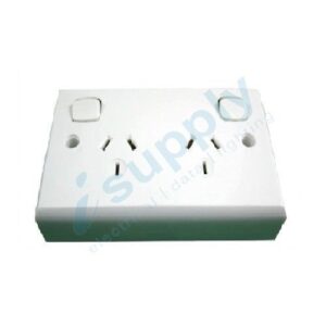 TRANSCO Double Power Point, Double Pole, Deep Mount, 240 Volt 10 Amp P2DD