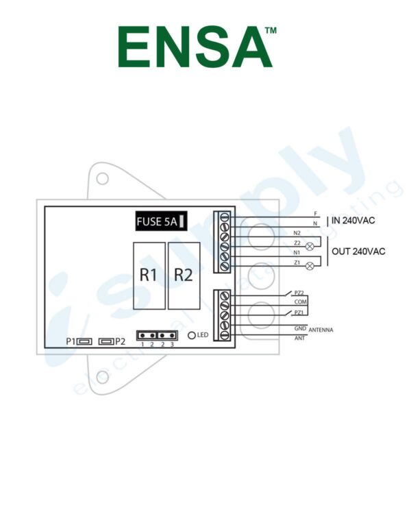 ENSA 2 Channel Mains Voltage RF Receiver ENSA-RS1 - Image 3