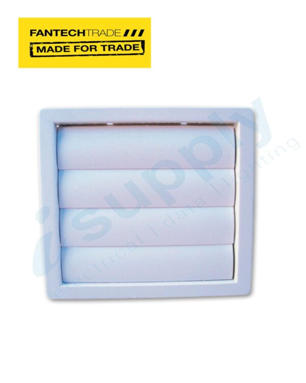 FANTECHTRADE 125mm External Plastic Gravity Louvre FANPGL125PK