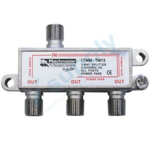 Matchmaster 3 WAY F-Type 5-2450MHz Power Pass SPLITTER 17MM-TM13