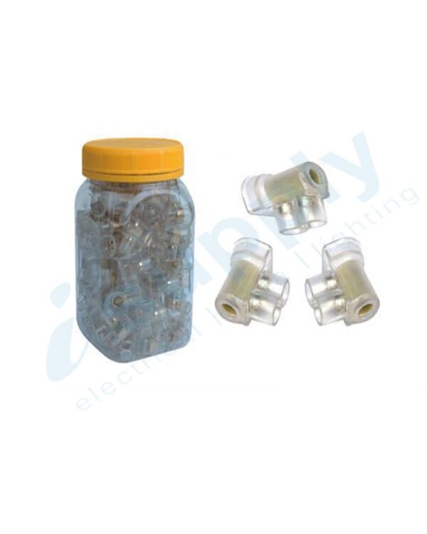 100 x CLEAR DOUBLE CABLE CONNECTORS