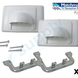 MATCHMASTER 2 Bull Nose Bullnose Protruding Cable Inwall Management Wall Plate Wallplate WHT