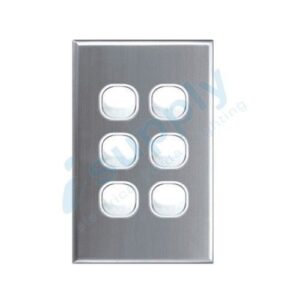 DEXTON 6 gang Light wall Switch stainless steel silver cover DXWS6/ASC