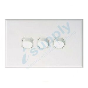 DEXTON 3 Gang Slim 5mm Triple Light Switch White DXSW3
