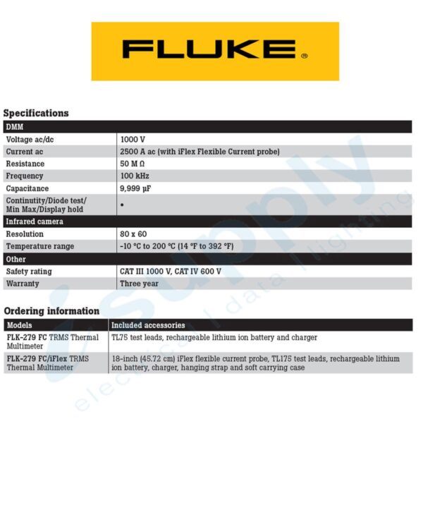 Fluke THERMAL MULTIMETER, FC, TRMS FLU279FC - Image 2