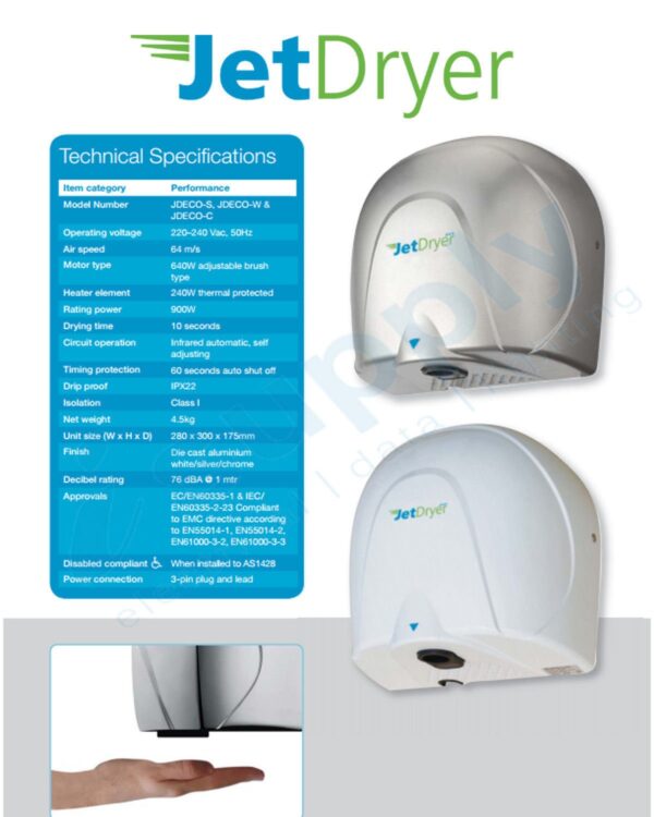 JETDRYER ECO MODEL WHITE JDECO-W