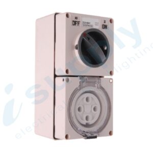 PULSET Three Phase 4 Round Pin Combo Switch & Socket 50A IP/CO3PH450