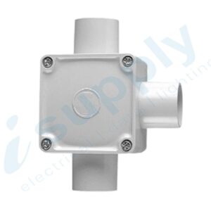10 x SQUARE JUNCTION BOXES - 40mm 3 Way Entry PVC