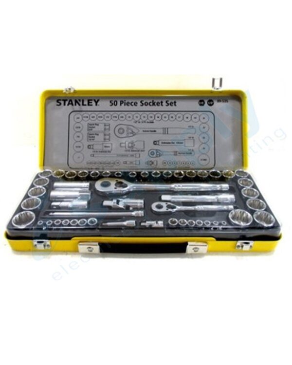 STANLEY 50 Pce 1/4" & 1/2" Metric & A/F Socket Set 89.535 89-535 - Image 2