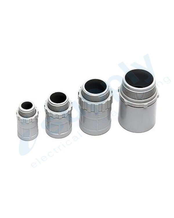 10 X 25mm Plain to Screwed Adaptor with Locking Ring Conduit screw - Image 2