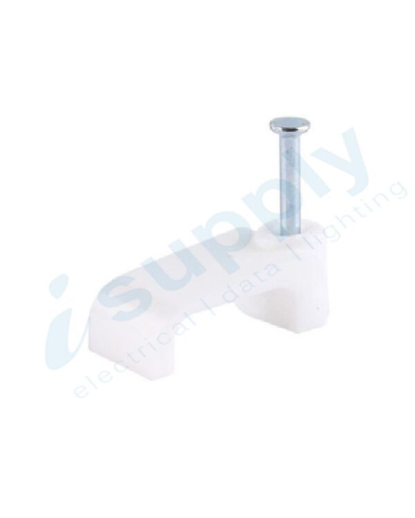 100 Pack Cable Clips with Nail 13mm Flat WHITE – Good For 2.5mm Twin And Erath - Image 2