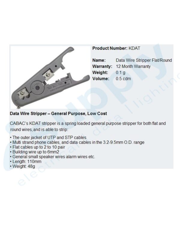 CABAC DATA WIRE STRIPPER 3.2-9.5MM O.D KDAT - Image 2