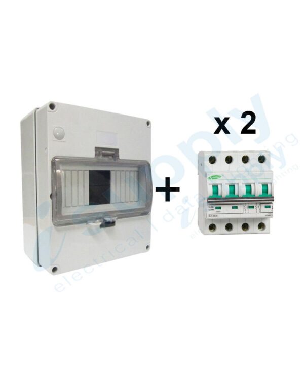 Circuit Breaker 20A 2 x 4 Pole MCB DC1000V (Non polarised) 8 pole Waterproof ...