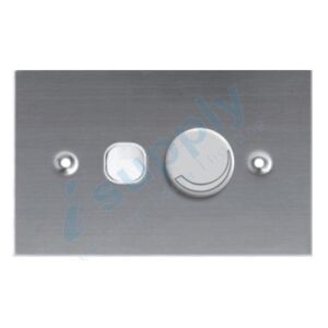 DEXTON Flat Stainless Steel Light Switch Slim Plate + Trailing Dimmer DXSSW2/D