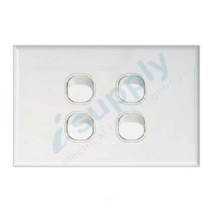 DEXTON 4 Gang Slim 5mm Quad Light Switch White DXSW4