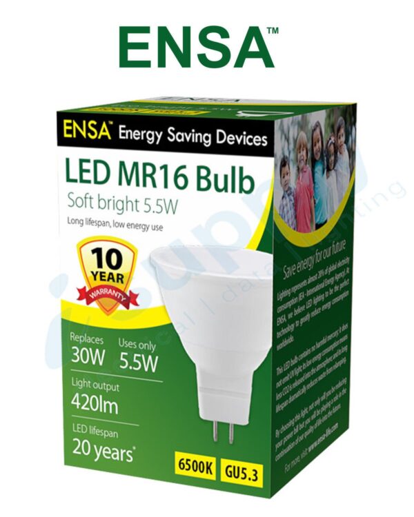 ENSA 5.5W LED MR16 Downlight GU5.3 bi-pin (6500K) LEDGL5WMR65K - Image 3