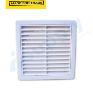 FANTECHTRADE 100mm External Plastic Fixed Louvre c/w flywire FANPFL100PK