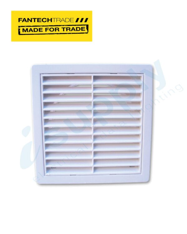 FANTECHTRADE 125mm External Plastic Fixed Louvre c/w flywire FANPFL125PK