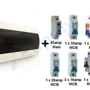 COMPLETE Switchboard Combination for UNIT 18 pole Surface RCD MCB Loaded