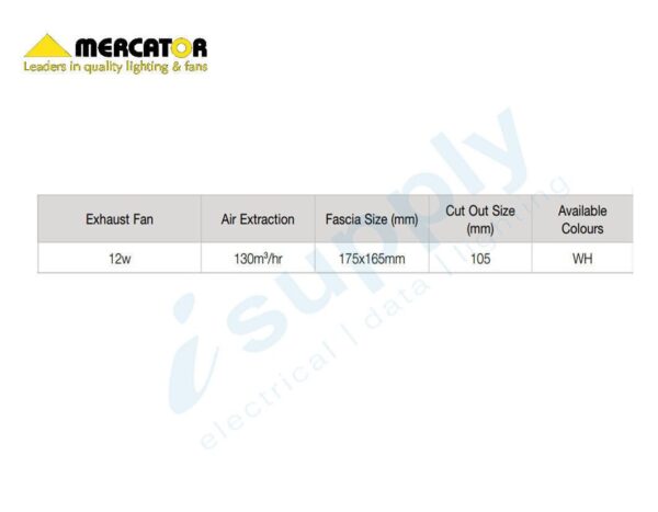Mercator Window / Wall Exhaust Fan | 100mm Model | Bathroom Auto Shutter BWE231WH - Image 4