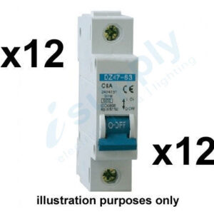 12 X 40A Circuit Breaker 1 Pole 6kA MCB
